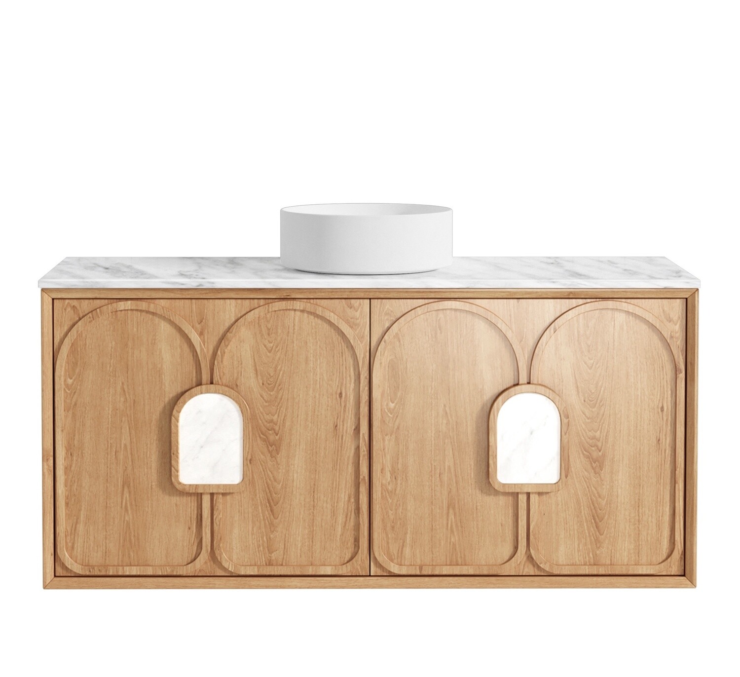Laguna 1200mm Natural American Oak Wall Hung Vanity, Vanity Top: Cabinet Only, Stone Top Colour: -, Taphole Option: Taphole Not Required