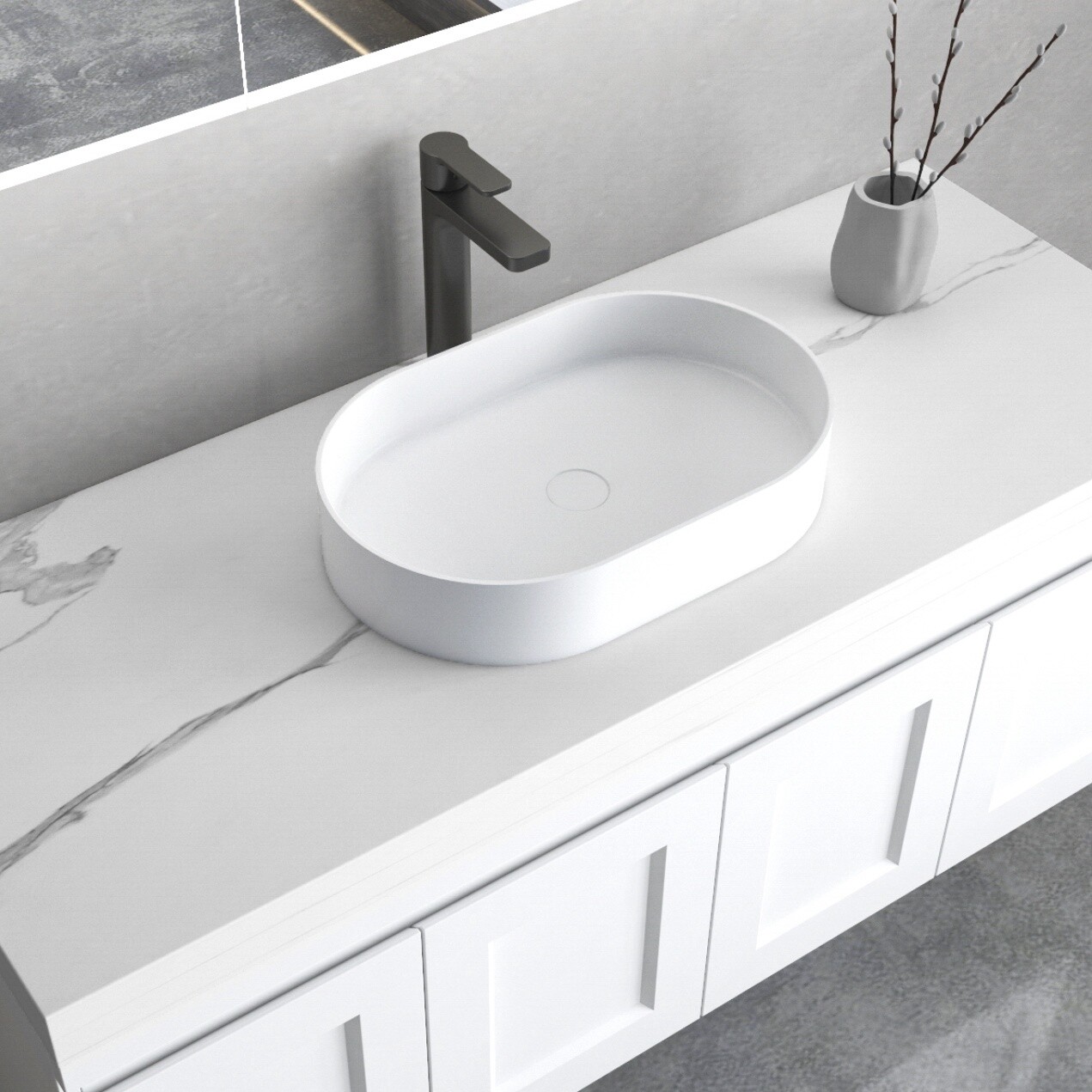 Noosa Solid Surface Matte White Basin NF