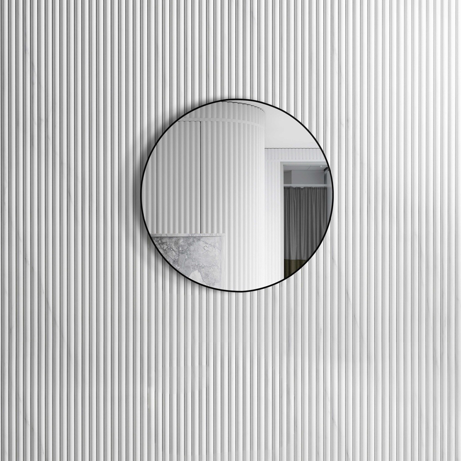 London Framed Mirror, Colour: Matte Black