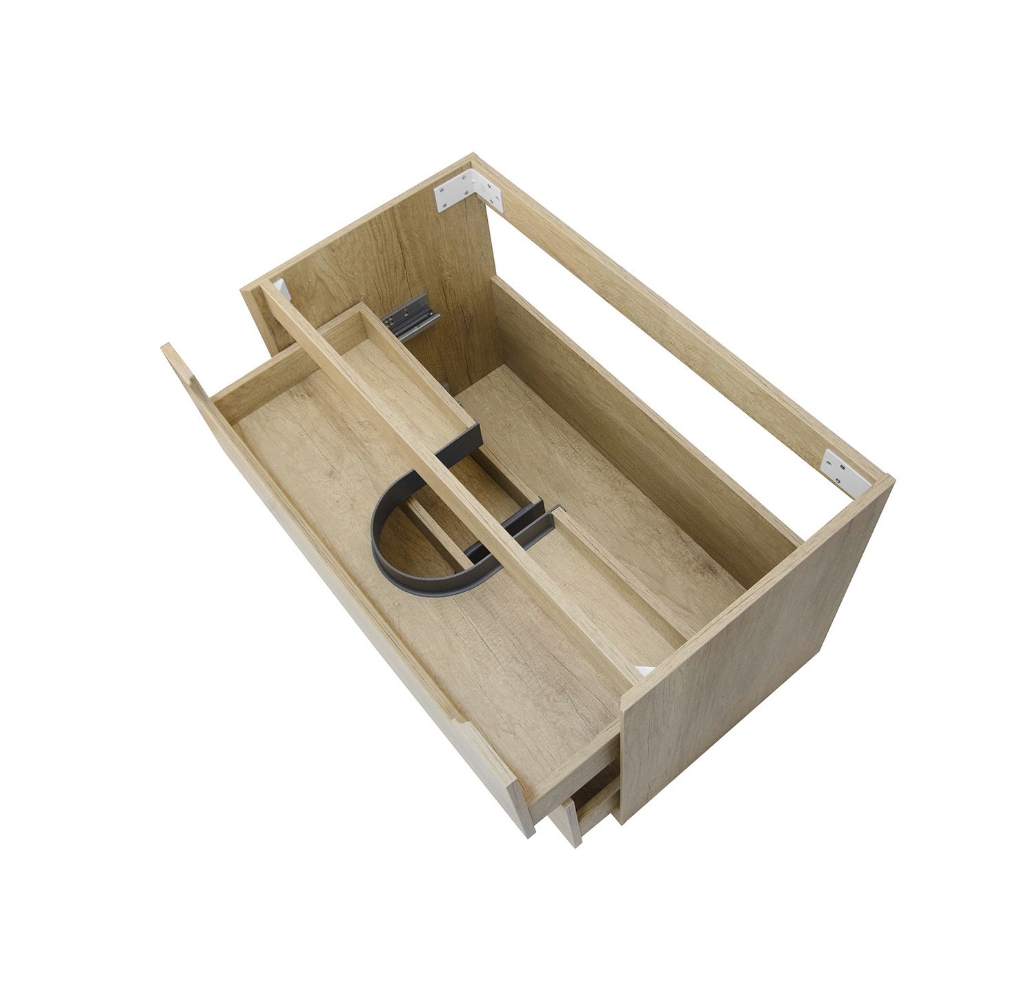 Byron 750mm Natural Oak Wall Hung Vanity, Vanity Top: Cabinet Only, Stone Top Colour: Not Required, Taphole Option: Not Required