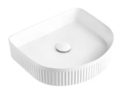 Archie French Fluted Basin Matte White