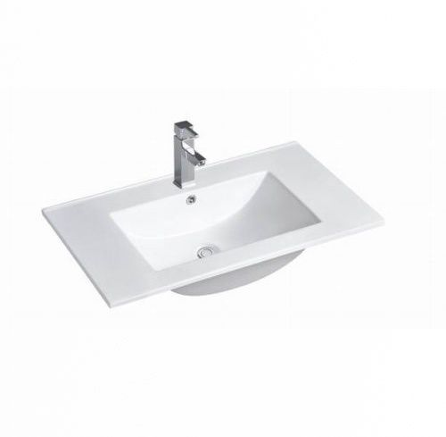 Slim Line Ceramic Top With Taphole &amp; Overflow 750mm