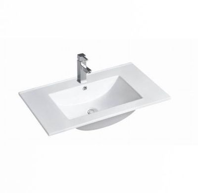 Slim Line Ceramic Top With Taphole &amp; Overflow 750mm