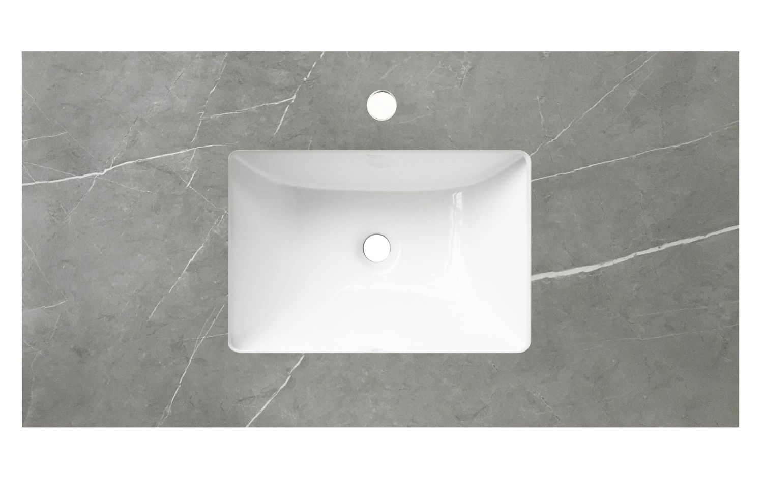 Rock Plate Stone Amani Grey - With Undermount Basin - 12 o&#39;clock Taphole, Size: 600mm, Basin: Single