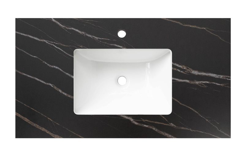 Rock Plate Stone Empire Black - Undermount Basin - 12 o&#39;clock Taphole