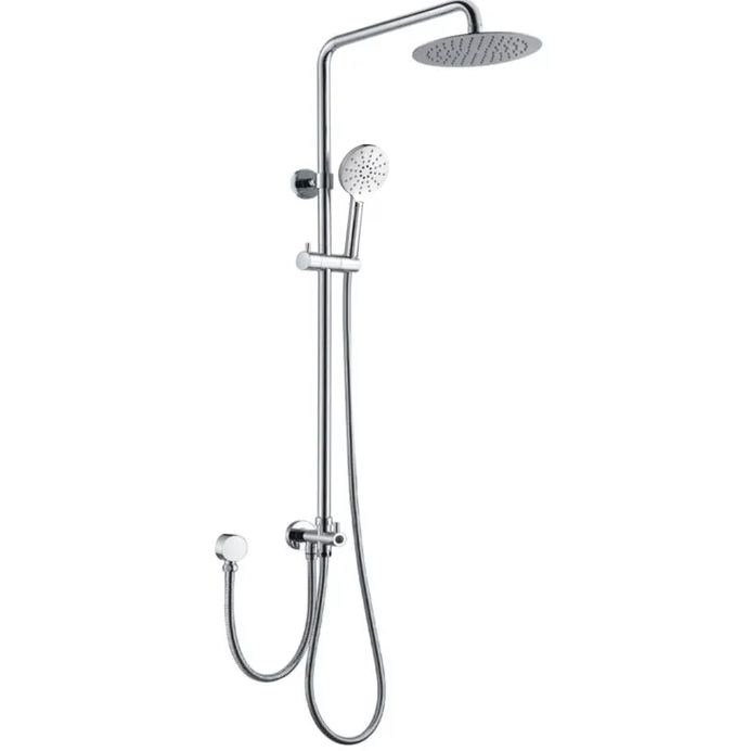 Pavia 200mm Twin Shower on Rail Bottom Inlet Round, Colour: Chrome