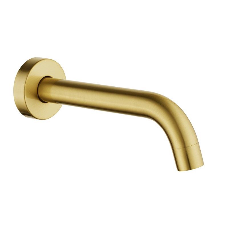 Lucid Pin Series Round Brushed Yellow Gold Bathtub/Basin Wall Spout