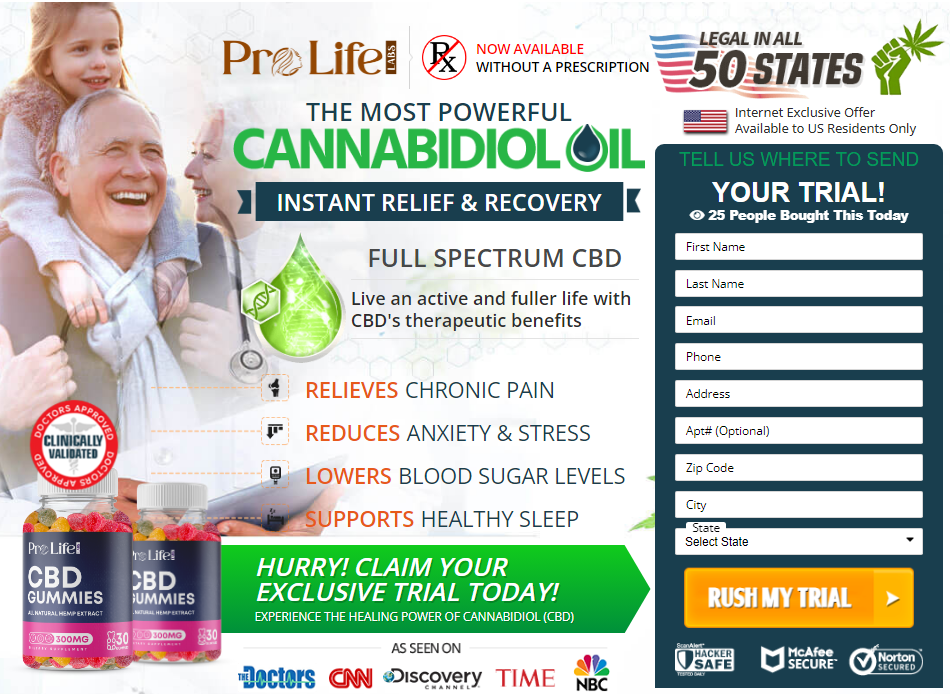 ProLife CBD Gummies supplement is manufactured with 100% natural