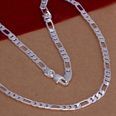 silver Necklace Fashion Jewelry women men solid chain