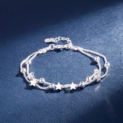 silver Beautiful stars Bracelets for women