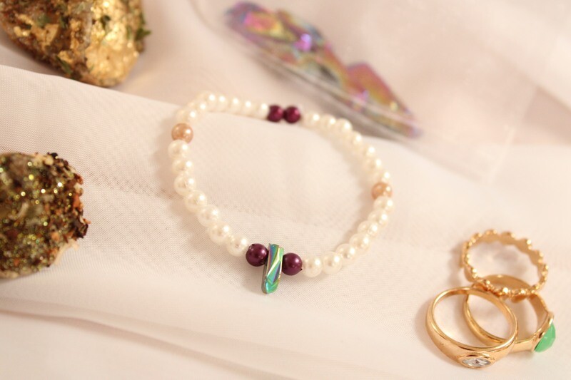 "Regenbogen Aura Quarz"-Perlenarmband