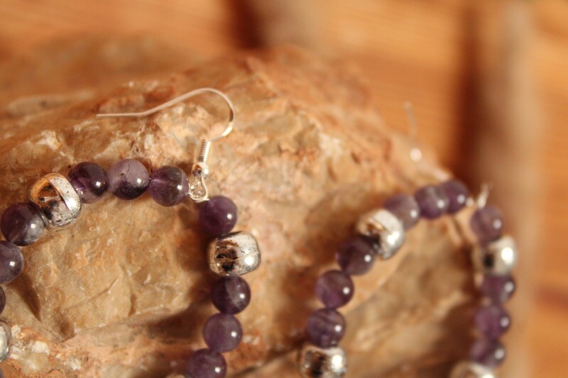 "Amethyst"-Edelstein Creolen