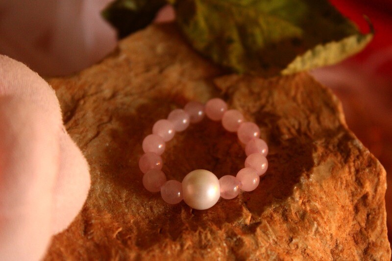 "Rosenquarz"-Edelstein Ring