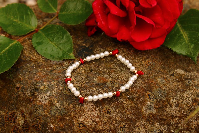 "Roter Jaspis"-Perlenarmband