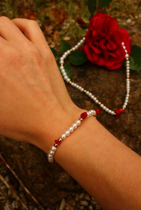 "Roter Jaspis"-Perlenarmband
