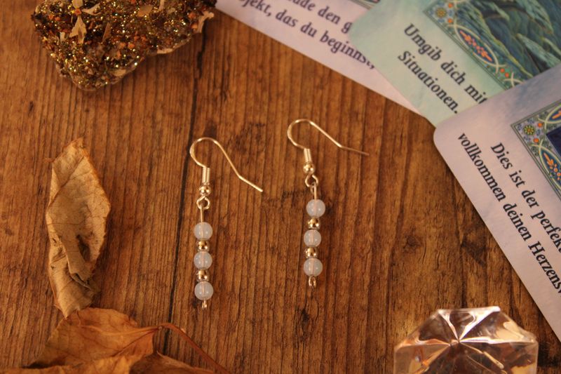 "Mondstein"-Edelstein Ohrhänger