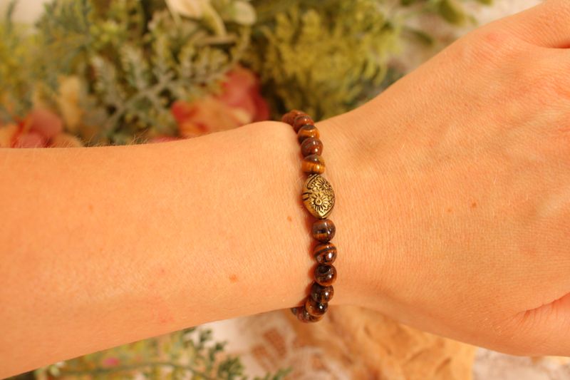"Tigerauge"-Edelstein Armband