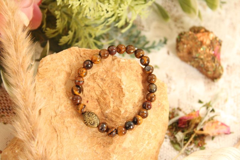 "Tigerauge"-Edelstein Armband