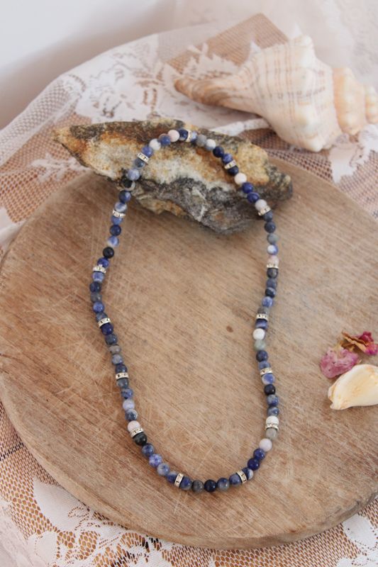 "Sodalith"-Edelstein Kette
