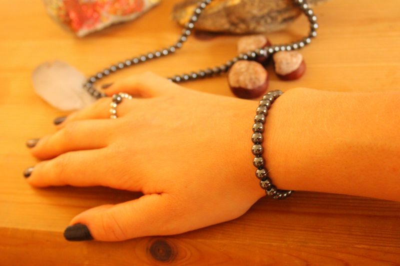 "Hämatit"-Edelstein Armband