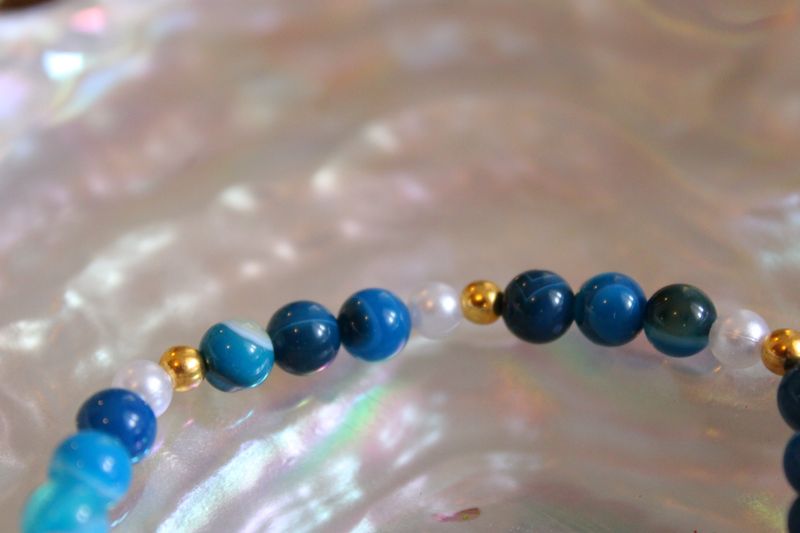 "Achat Ocean"-Edelsteinarmband