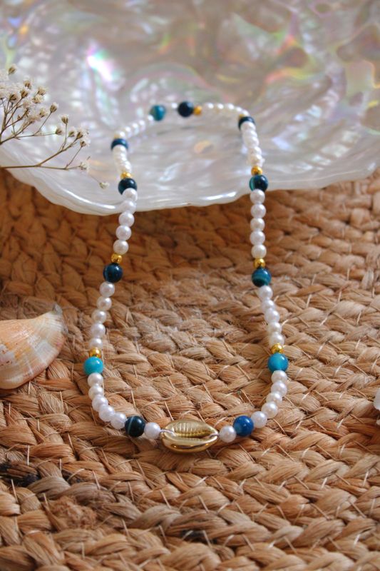 "Achat Ocean"-Edelstein Kette