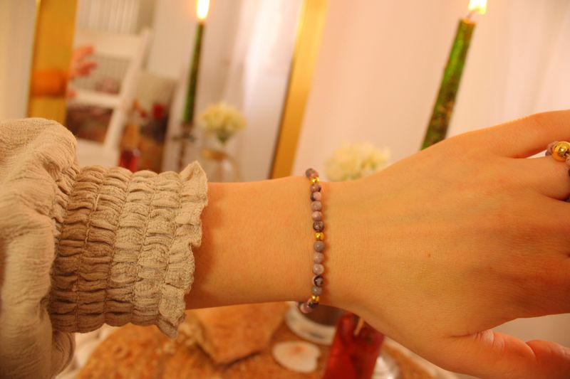 "Rosa Zebra Jaspis"-Edelstein Armband