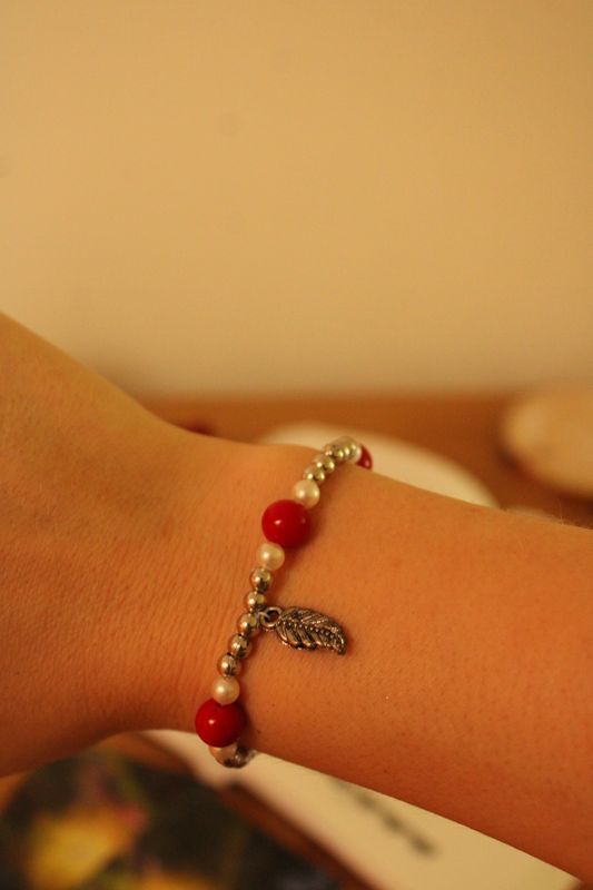 "Rote Jade"-Edelstein Armband