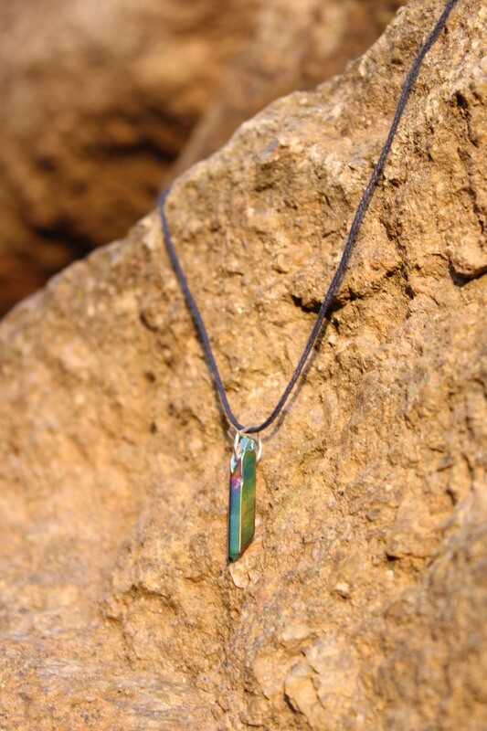 "Regenbogen Aura Quarz"-Edelsteinkette