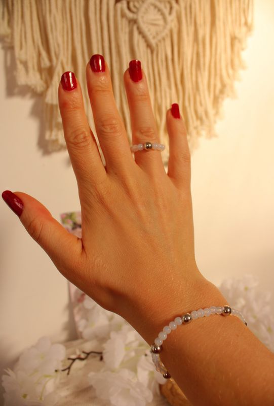 "Mondstein"-Edelstein Armband