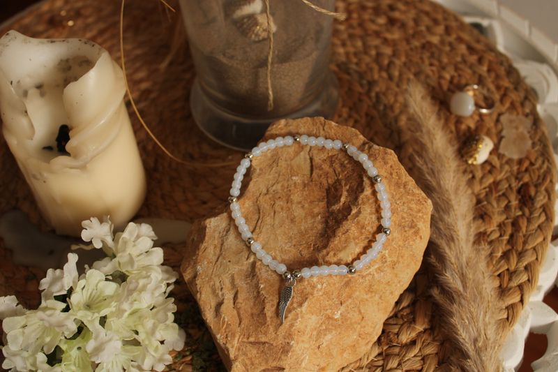 "Mondstein"-Edelstein Fußkettchen