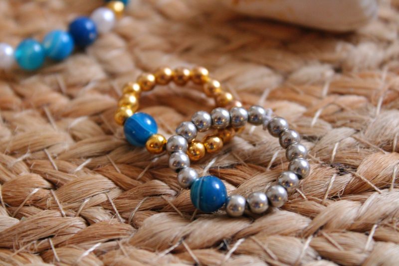 "Achat Ocean"-Edelstein Ring