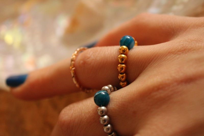 "Achat Ocean"-Edelstein Ring