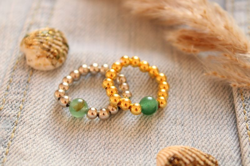 "Füllemagnet"-Edelstein Ring 💚(Aventurin)