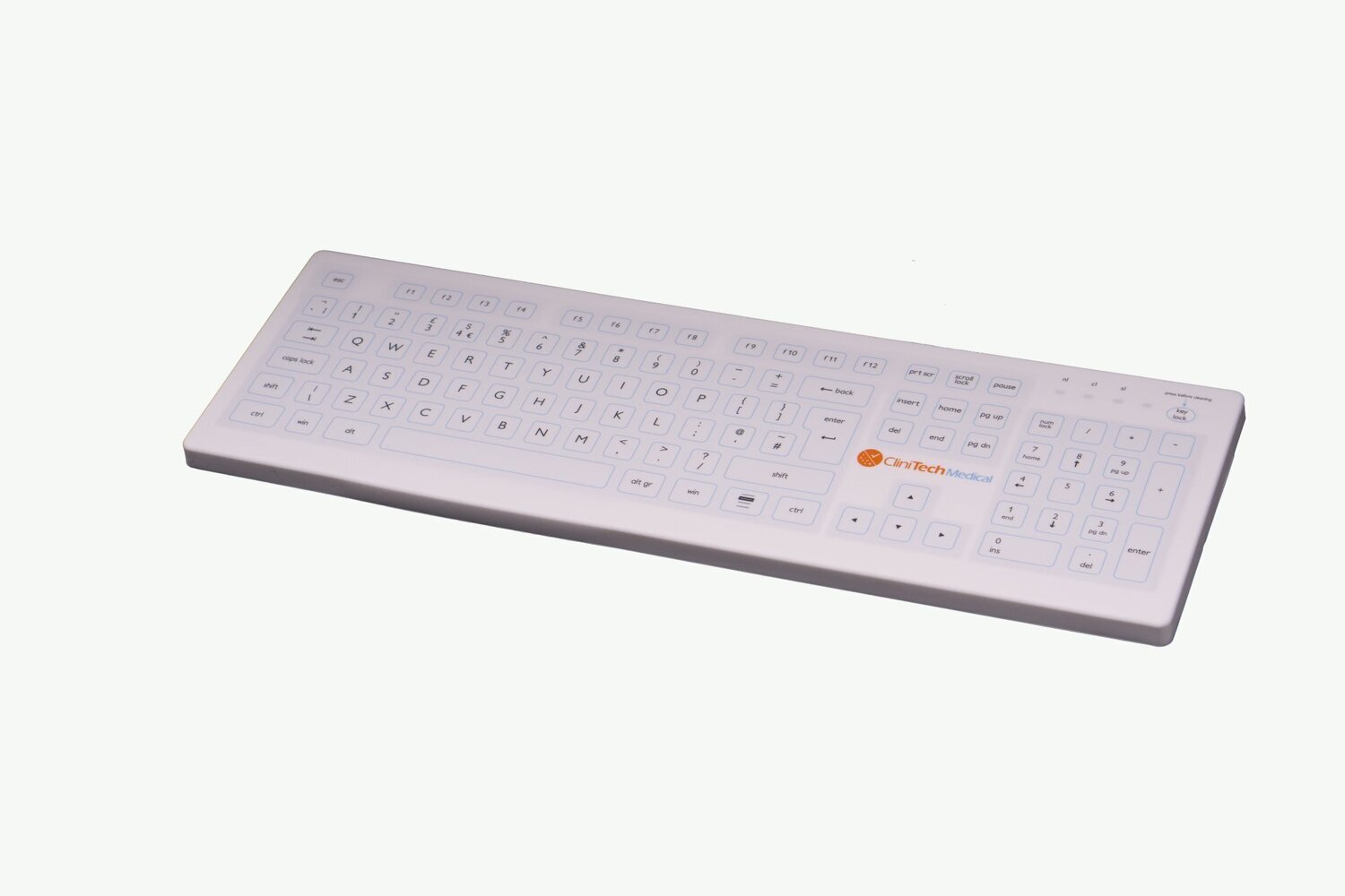 CLINITECH KEYBOARD USB - WHITE- FULL SIZE - CLINITECH KEYBOARD USB - WHITE- FULL SIZE -