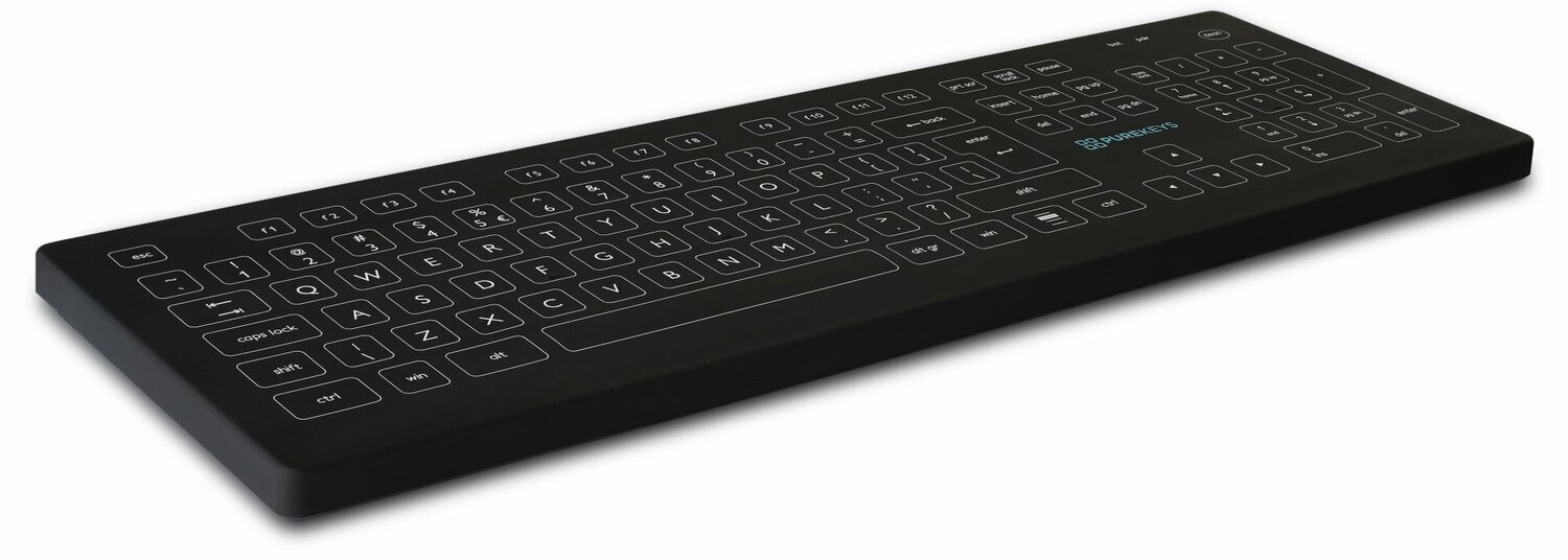 PUREKEYS KEYBOARD & MOUSE - WIRELESS - BLACK FULL SIZE