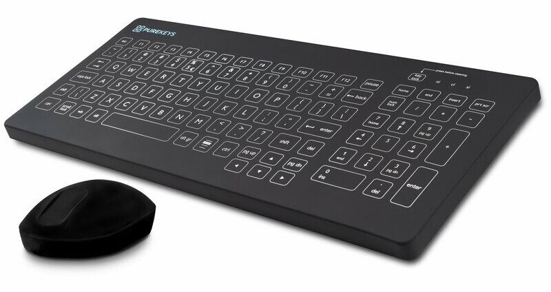 PUREKEYS KEYBOARD & MOUSE - USB - BLACK - UPDATED KEYBOARD DESIGN COMPACT