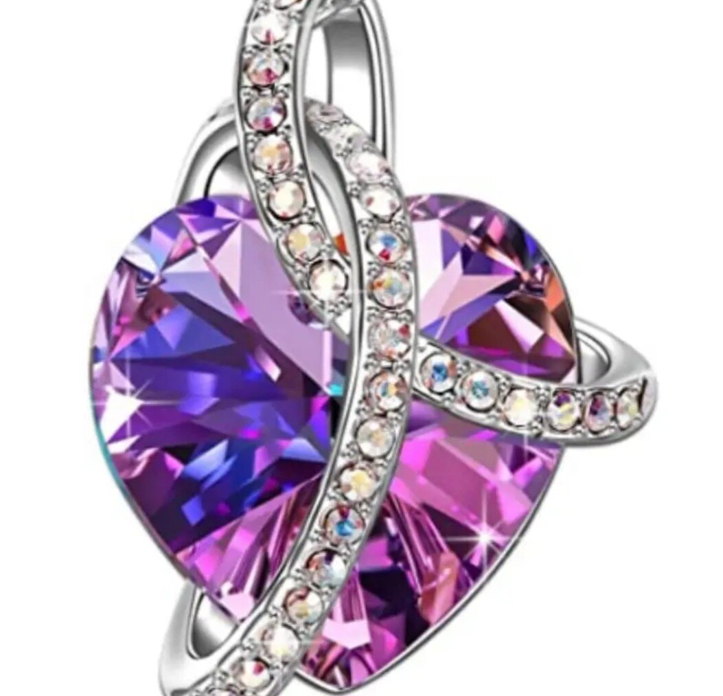 Purple Pink Crystal Heart