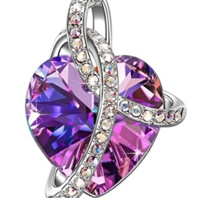 Purple Pink Crystal Heart