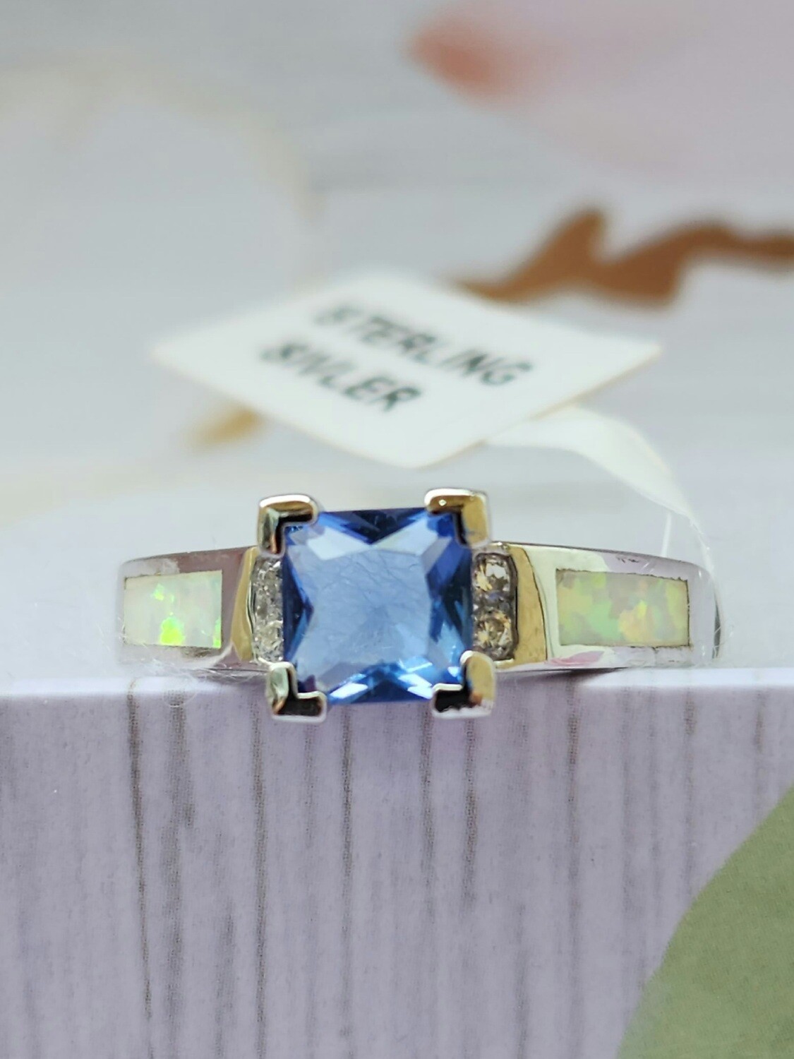 Aquamarine/ Opal Ring