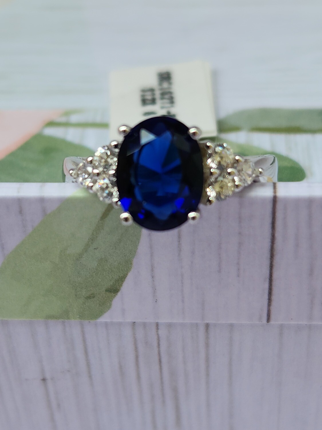 Oval Sapphire &amp; Cz