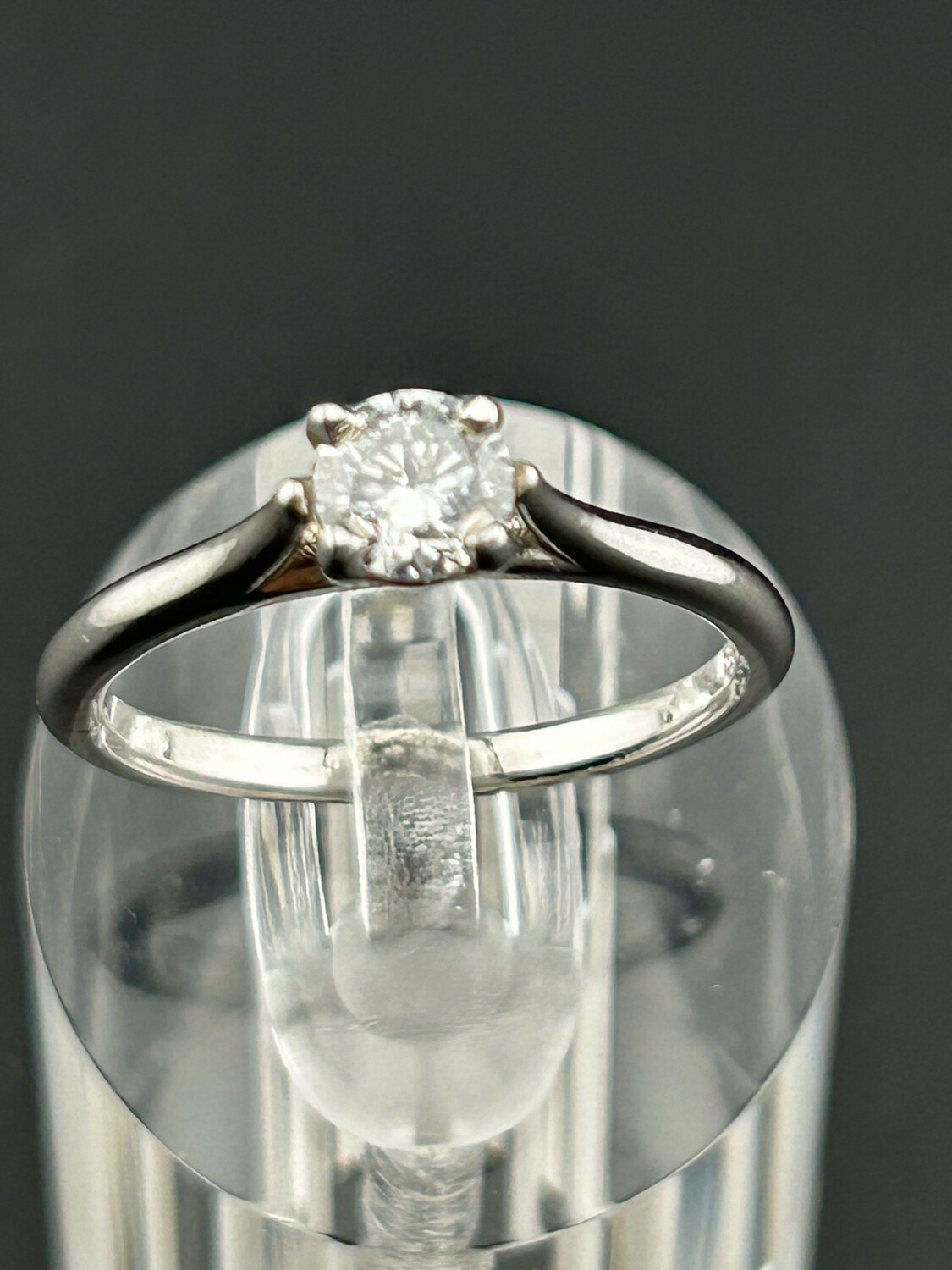 Engagement Ring .50 CT Lab Certified Diamond D/Vs2, 14k White Gold Ring