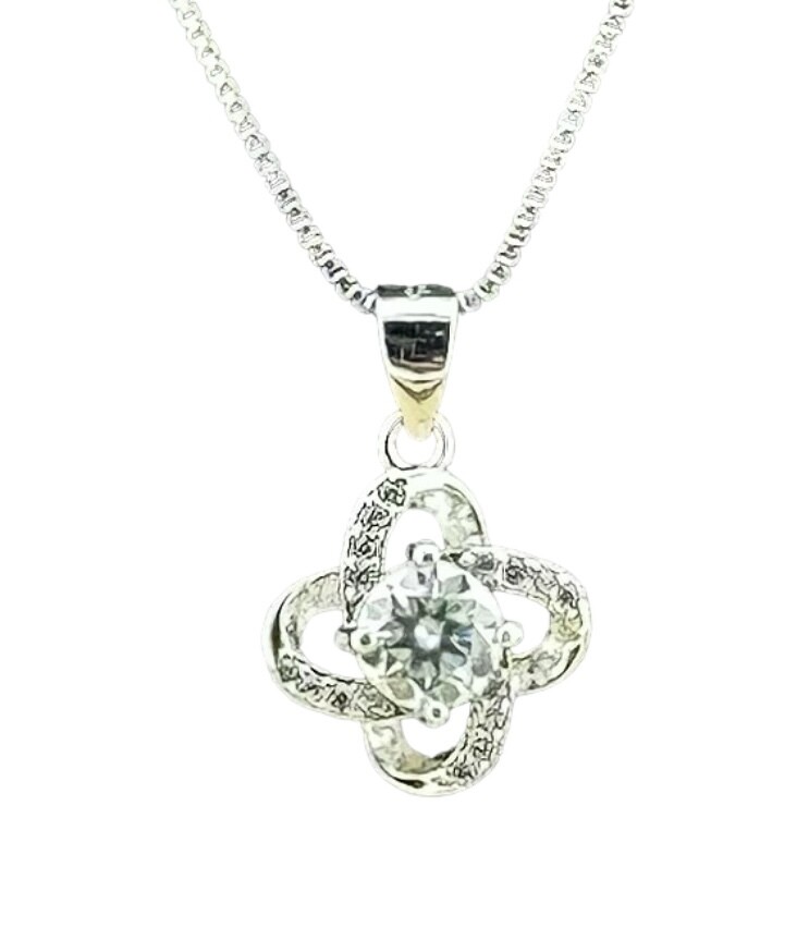 1.0 CT  Moissonite Diamond .925 Sterling silver pendant / Chain