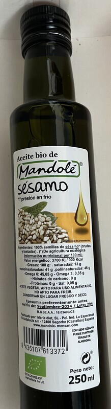 Aceite de sésamo 1ª presión Eco.