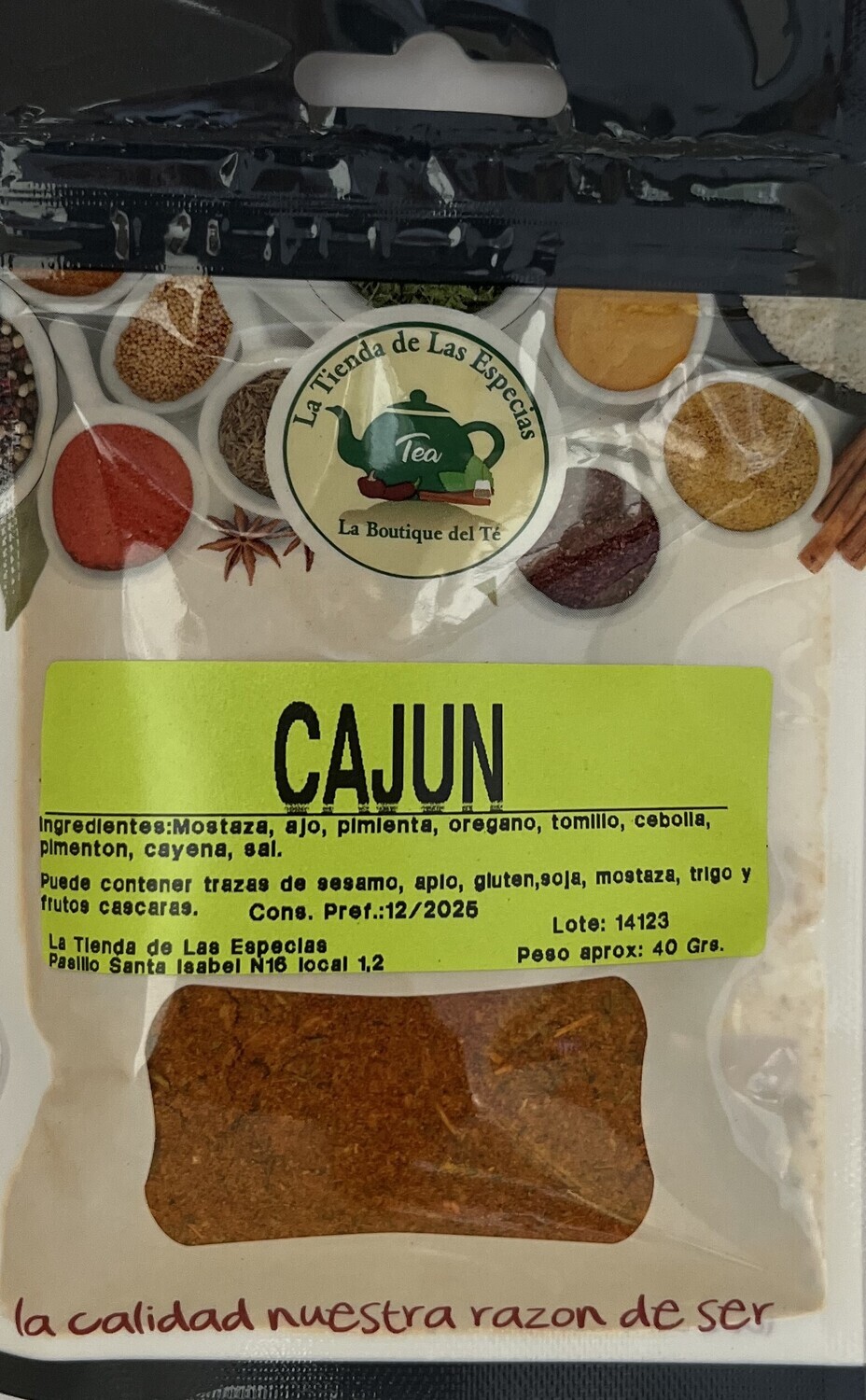 Condimento cajún El Reloj.