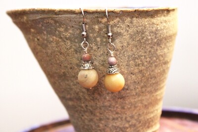 Silver Amazonite and Jasper Earrings Silver Amazonite and Jasper Earrings