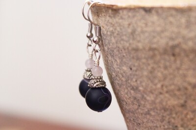 Chevron Amethyst and Rose Quartz Earrings Chevron Amethyst and Rose Quartz Earrings
