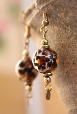 Animal Print Lampwork Bead Earrings Animal Print Lampwork Bead Earrings