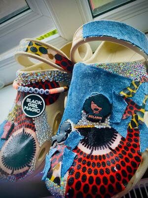 Denim Black Girl Magic Crocs