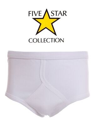 Mens Y-Fronts White 100% Cotton by Five Star